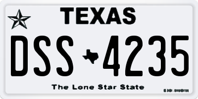 TX license plate DSS4235
