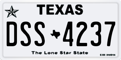 TX license plate DSS4237