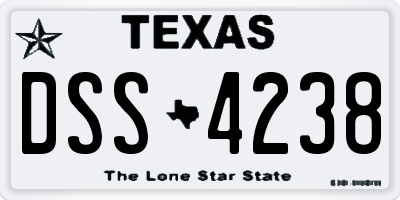 TX license plate DSS4238