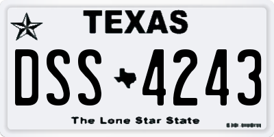 TX license plate DSS4243