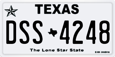 TX license plate DSS4248