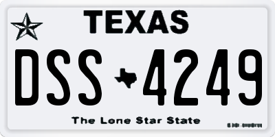 TX license plate DSS4249