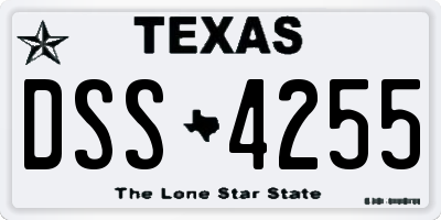 TX license plate DSS4255