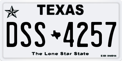 TX license plate DSS4257