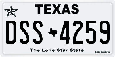 TX license plate DSS4259
