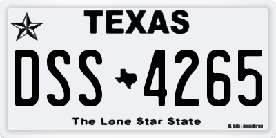 TX license plate DSS4265
