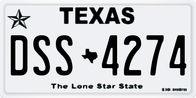 TX license plate DSS4274