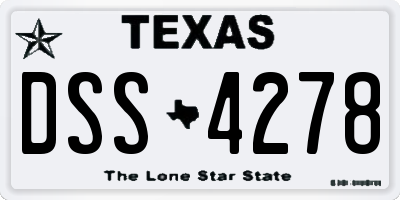 TX license plate DSS4278