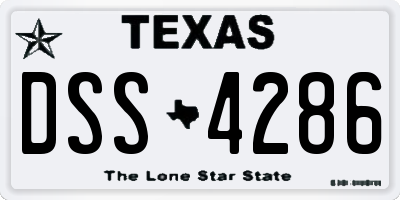 TX license plate DSS4286