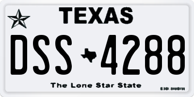 TX license plate DSS4288