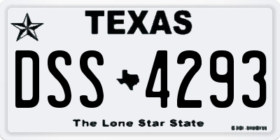 TX license plate DSS4293