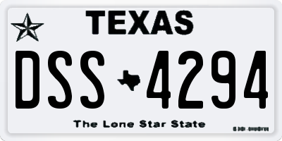TX license plate DSS4294
