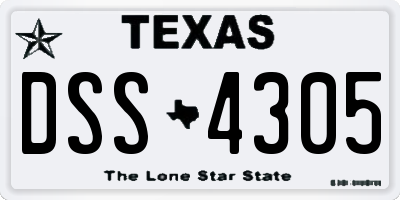 TX license plate DSS4305