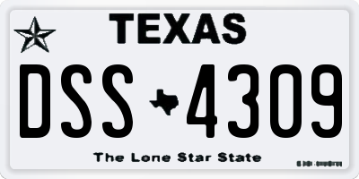 TX license plate DSS4309