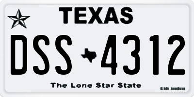 TX license plate DSS4312