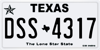 TX license plate DSS4317