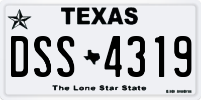 TX license plate DSS4319
