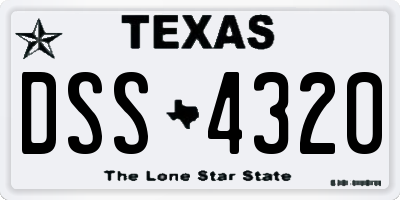 TX license plate DSS4320
