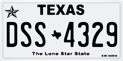 TX license plate DSS4329