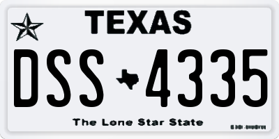 TX license plate DSS4335