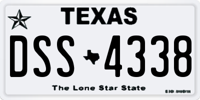 TX license plate DSS4338