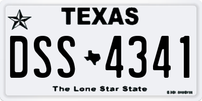 TX license plate DSS4341