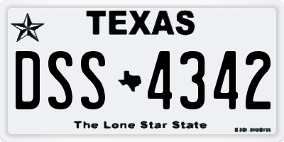 TX license plate DSS4342