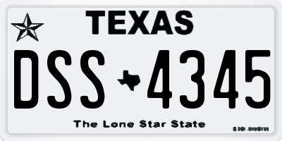 TX license plate DSS4345