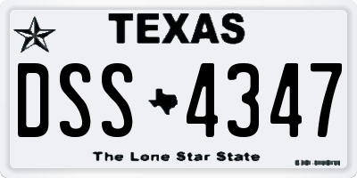 TX license plate DSS4347