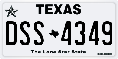 TX license plate DSS4349