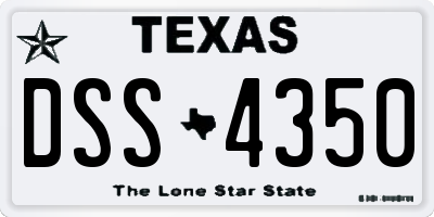TX license plate DSS4350