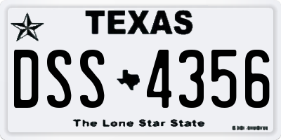 TX license plate DSS4356