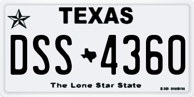TX license plate DSS4360