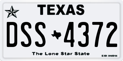 TX license plate DSS4372