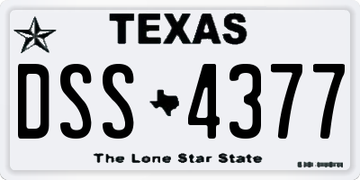 TX license plate DSS4377