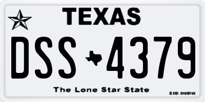 TX license plate DSS4379