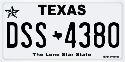 TX license plate DSS4380