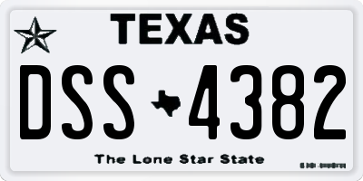 TX license plate DSS4382