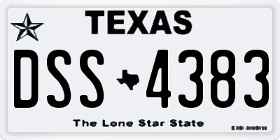 TX license plate DSS4383