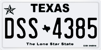 TX license plate DSS4385