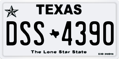 TX license plate DSS4390