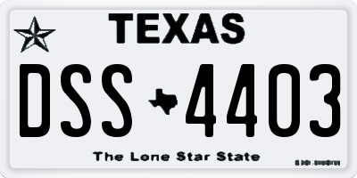 TX license plate DSS4403