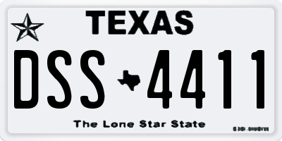 TX license plate DSS4411