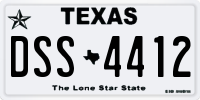 TX license plate DSS4412