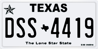 TX license plate DSS4419