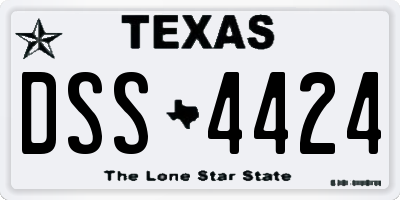 TX license plate DSS4424