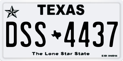 TX license plate DSS4437