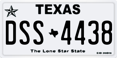TX license plate DSS4438