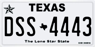 TX license plate DSS4443