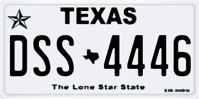 TX license plate DSS4446